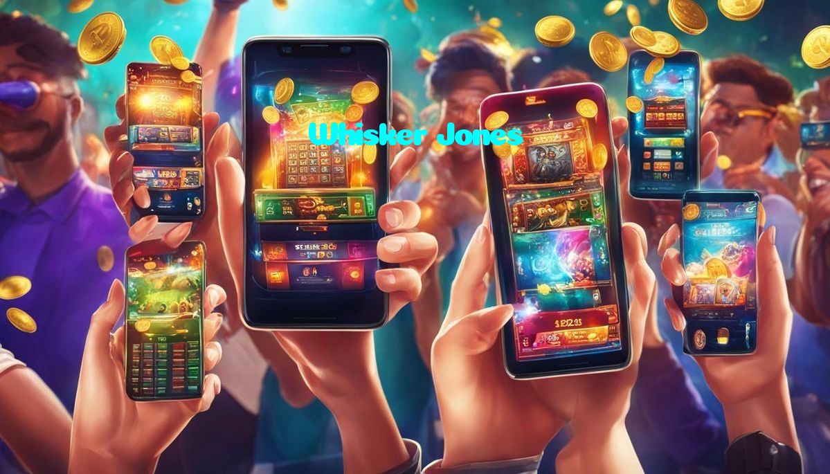 Whisker Jones casino presented on mobile device in Pakistan with slots and live games